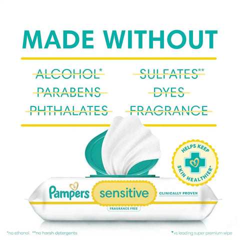 Pampers Sensitive Baby Wipes (Select Count)