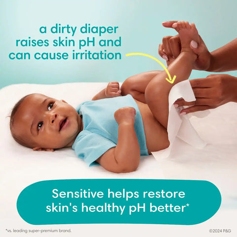 Pampers Sensitive Baby Wipes - 36ct: Unscented, Dye-Free, Alcohol-Free, Diaper Area Pop-Up Dispenser