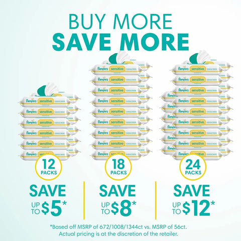 Pampers Sensitive Baby Wipes (Select Count)
