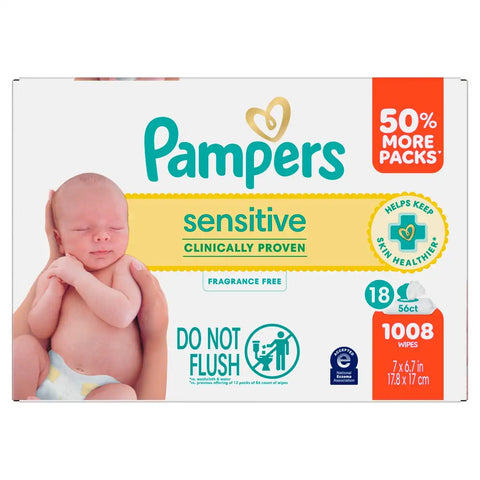 Pampers Sensitive Baby Wipes (Select Count)