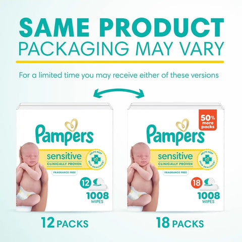 Pampers Sensitive Baby Wipes (Select Count)