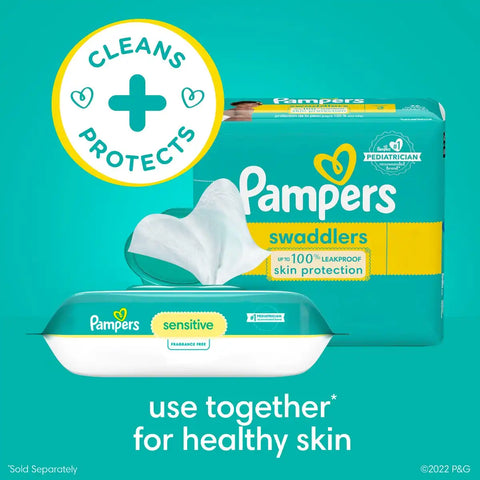 Pampers Sensitive Baby Wipes - 36ct: Unscented, Dye-Free, Alcohol-Free, Diaper Area Pop-Up Dispenser