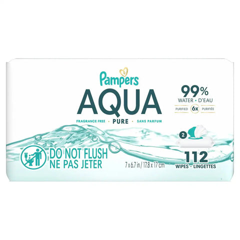 Pampers Aqua Pure Sensitive Baby Wipes (Select Count)