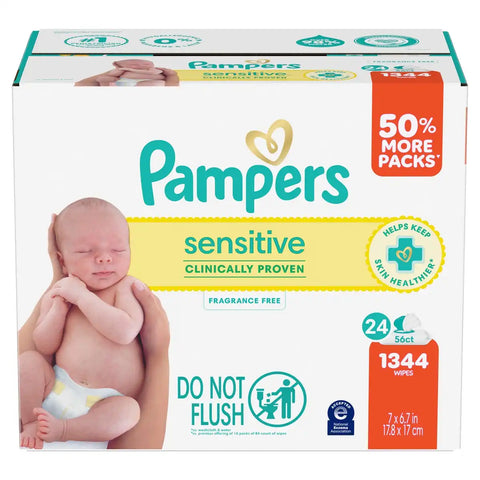 Pampers Sensitive Baby Wipes (Select Count)