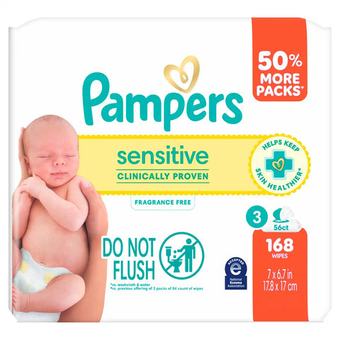 Pampers Sensitive Baby Wipes (Select Count)
