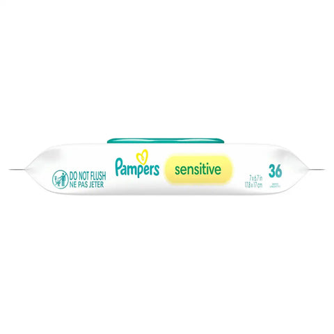 Pampers Sensitive Baby Wipes - 36ct: Unscented, Dye-Free, Alcohol-Free, Diaper Area Pop-Up Dispenser
