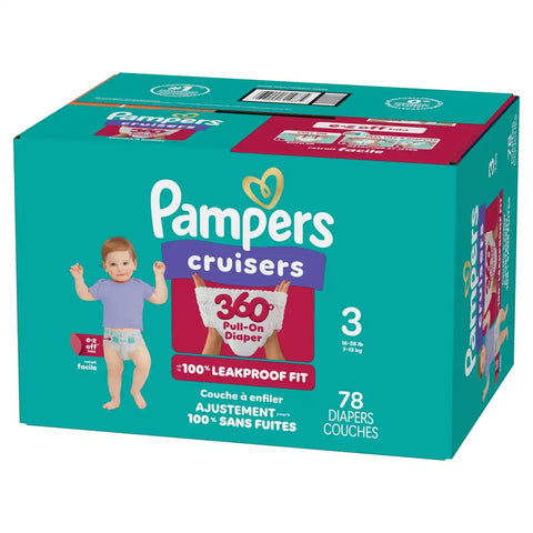Pampers Cruisers 360 Diapers - (Select Size and Count)