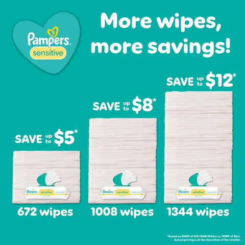 Pampers Sensitive Baby Wipes (Select Count)
