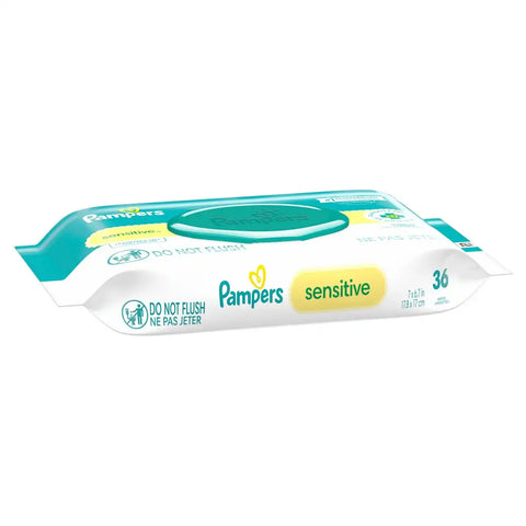 Pampers Sensitive Baby Wipes - 36ct: Unscented, Dye-Free, Alcohol-Free, Diaper Area Pop-Up Dispenser